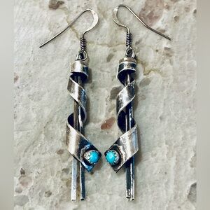 Louise Yazzie (Navajo Nation) Handmade Turquoise Sterling Silver  Earrings